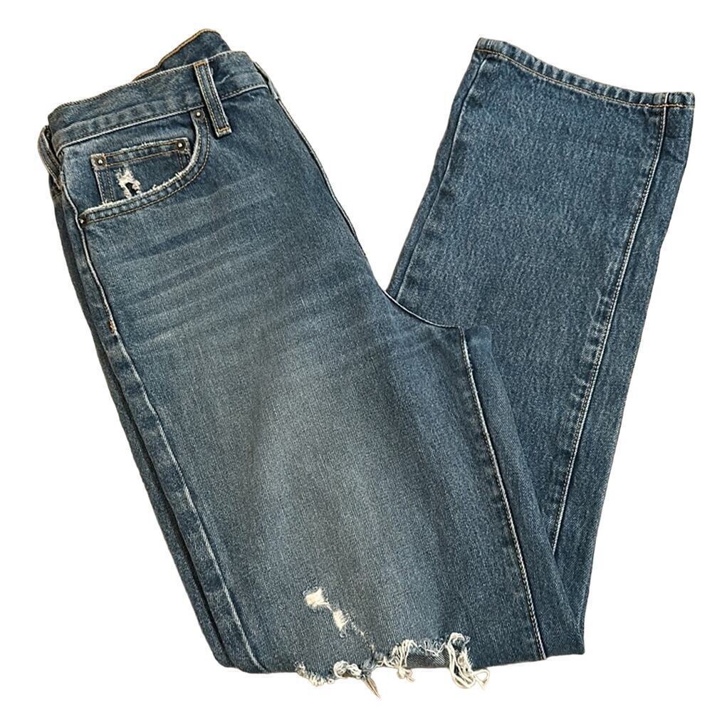 Carmar Women’s All Cotton High Rise Straight Leg Distressed Jeans Size 28 - Picture 7 of 8